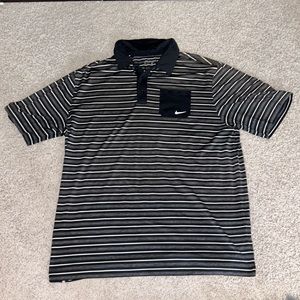 Nike golf black and white striped T-shirt, size: xl